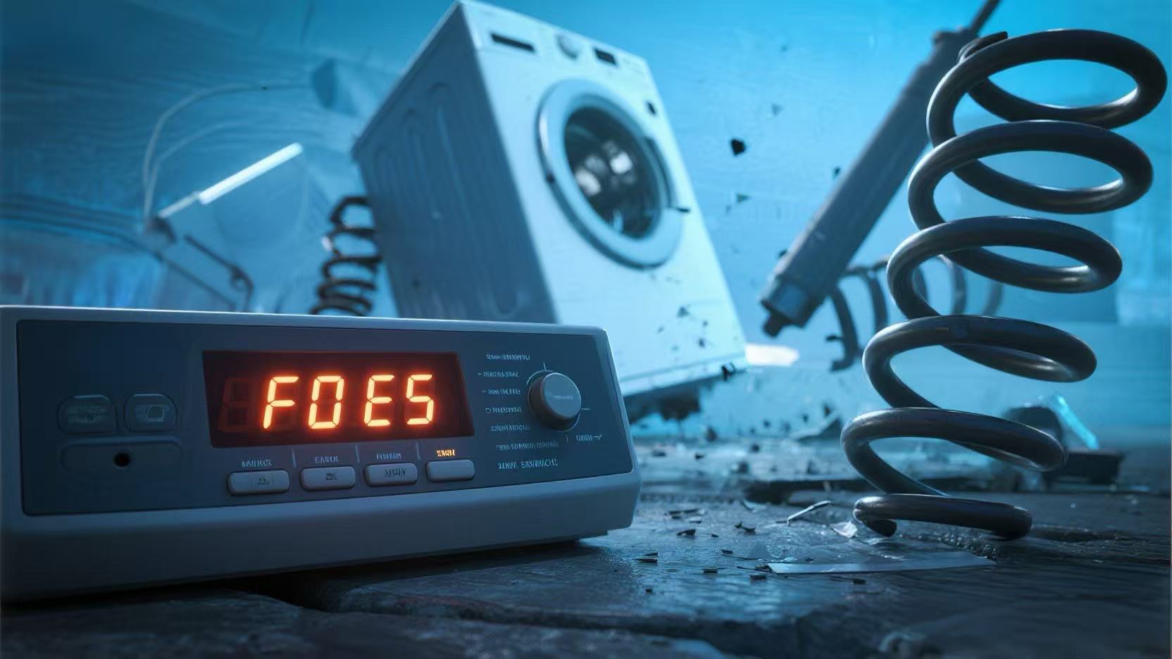 Fixing Whirlpool Washer F0 E5 error code by replacing the suspension rods.